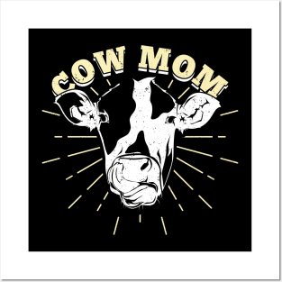 Cow Mom Mother Cattle Farmer Farming Gift Posters and Art